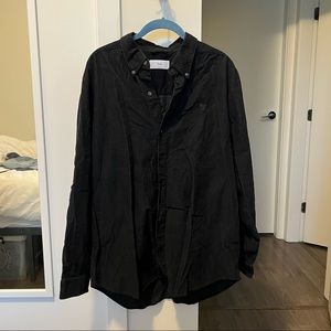 TNA black corduroy button up